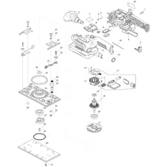 Makita DBO381 - Cordless Finishing Sander - Power Tool Diagram