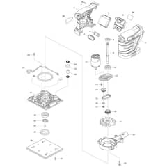 Makita DBO480 - Cordless Finishing Sander - Power Tool Diagram