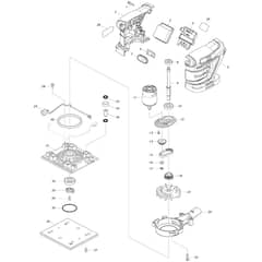 Makita DBO482 - Cordless Finishing Sander - Power Tool Diagram