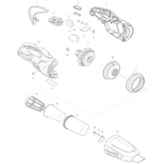 Makita DCL181F - Cordless Cleaner - Power Tool Diagram
