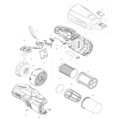 Makita DCL280F - Cordless Cleaner - Power Tool Diagram