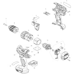 Makita DDF482 - Cordless Driver Drill - Power Tool Diagram