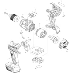 Makita DDF492 - Cordless Driver Drill - Power Tool Diagram