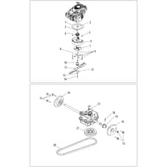 DEB 519 -  - Efco Bush Hog Mower Transmission Diagram