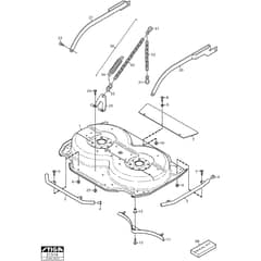 DECK VILLA 95 COMBI EL - 2010-2012 - 13-2965-14 - Stiga Front Mower Frame Diagram