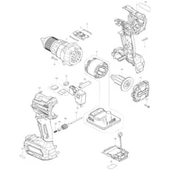 Makita DF001G - Cordless Driver Drill - Power Tool Diagram