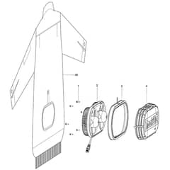 Makita DFJ301 - Cordless Fan Jacket - Power Tool Diagram