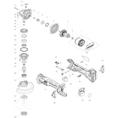 Makita DGA456 - 115mm Cordless Angle Grinder - Power Tool Diagram
