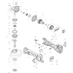 Makita DGA511 - 125mm Cordless Angle Grinder - Power Tool Diagram