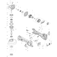 Makita DGA514 - 125mm Cordless Angle Grinder - Power Tool Diagram