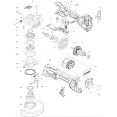 Makita DGA520 - 125mm Cordless Angle Grinder - Power Tool Diagram
