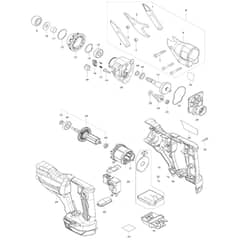 Makita DJS200 - 2.0mm Cordless Metal Shear - Power Tool Diagram