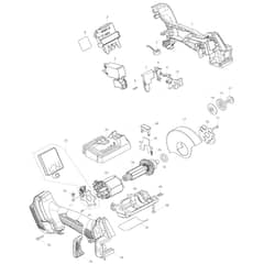 Makita DMC300 - 76mm Cordless Compact Cut Off - Power Tool Diagram