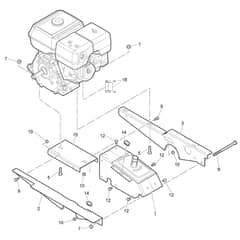 DR 100 -  - Efco Flail Mower Frame and engine Diagram
