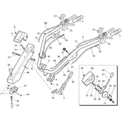 DR 65 (K1100 H) -  - Efco Flail Mower Handle-bar and control box Diagram