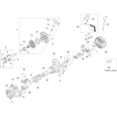 DS 3500 T -  - Efco Brushcutter Starter assy and clutch Diagram