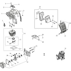 DSH 250 T -  - Efco Brushcutter Engine Diagram