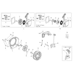 DSH 400 T -  - Efco Brushcutter Starter assy and clutch Diagram