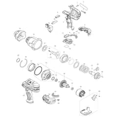 Makita DTW1004 - Cordless Impact Wrench - Power Tool Diagram