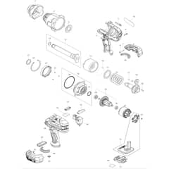 Makita DTW1005 - Cordless Impact Wrench - Power Tool Diagram