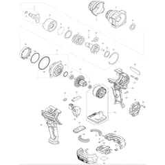Makita DTW700 - Cordless Impact Wrench - Power Tool Diagram