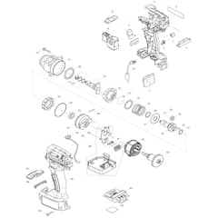 Makita DTWA100 - Cordless Impact Wrench - Power Tool Diagram