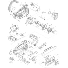 Makita DUC254 - 250mm Cordless Chain Saw - Power Tool Diagram