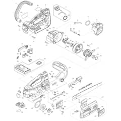 Makita DUC254C - 250mm Cordless Chain Saw - Power Tool Diagram