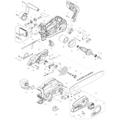 Makita DUC302 - Cordless Chain Saw - Power Tool Diagram