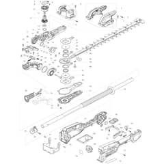 Makita DUN500W - Cordless Pole Hedge Trimmer - Power Tool Diagram