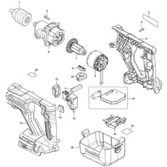 Makita DUT131 - Cordless Mixer - Power Tool Diagram