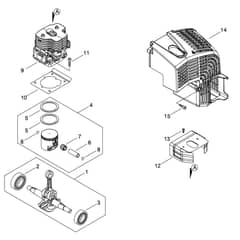 CYLINDER PISTON CRANKSHAFT