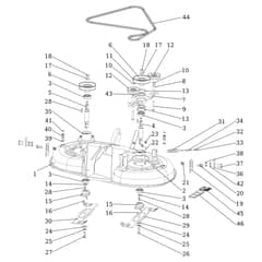 ED 92/16 KH (K1600AVD) - 2023 - Efco Ride On Mower Mowing Deck Diagram