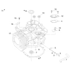 EF 106/16 KH (K1600AVD) - 2015 - Efco Ride On Mower Cylinder and crankcase Diagram