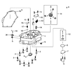 EF 106/24 KH (K2400AVD V-twin - EURO5) - 2023 - Efco Ride On Mower Crankcase cover Diagram