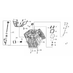 EF 92/24 KH (K2400AVD TWIN) - 2019 - Efco Ride On Mower Cylinder and crankcase Diagram