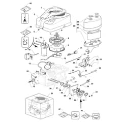 EF 93/16 K - 2020 - Efco Ride On Mower Starter, carburettor and air filter Diagram