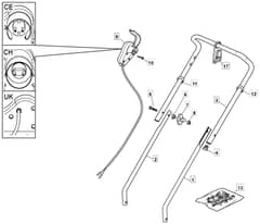 EL 33 - 2006 - 297307963/MO6 - Mountfield Rotary Mower Upper Handle Diagram