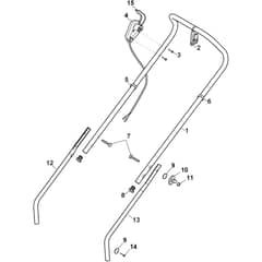 EL 340 - 2015-2016 - 294340063/15 - Castel Garden Rotary Mower Handle Upper Part Diagram