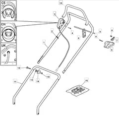 EL 4100 - 2009-2011 - 294411663/MI8 - Mountfield Rotary Mower Handle Diagram