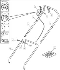 EL 410 - 2008 - 294411663/UM8 - Mountfield Rotary Mower Handle Diagram