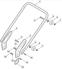 EL 460 HP BW - 2010 - 299487063/M10 - Mountfield Rotary Mower Lower Handle Diagram