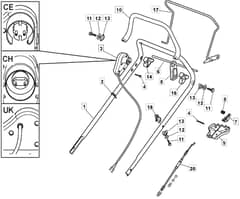 EL 46 PD - 2008-2009 - 294485063/UM8 - Mountfield Rotary Mower Upper Handle Diagram