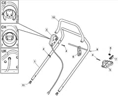 EL 46 R HP - 2006-2007 - 294480673/MOR - Mountfield Rotary Mower Upper Handle Diagram