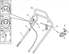 EL 4800 HP - 2008 - 294480773/MTF - Mountfield Rotary Mower Upper Handle Diagram