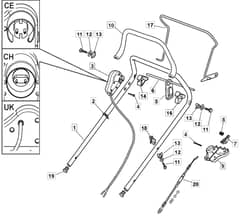 EL 4800 R PD - 2008 - 294485763/M08 - Mountfield Rotary Mower Upper Handle Diagram