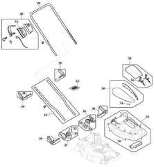 ELECTRESS 38 Li Kit - 2021-2022 - 291382263/M21 - Mountfield Rotary Mower Handle Diagram