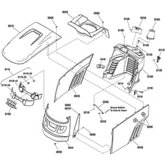 Snapper ELT17538RDF 1696111-00 Hood, Grille and Dash Group
