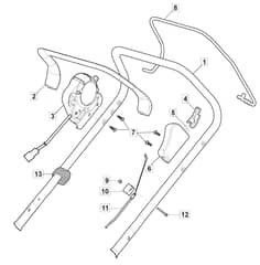 EMPRESS 46 Roller Li Kit - 2022 - 299489073/M22 - Mountfield Rotary Mower Upper Handle Diagram