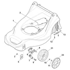 EP 414-B - 2011-2012 - 297411026/11 - Castel Garden Rotary Mower Deck and Height Adjusting Diagram